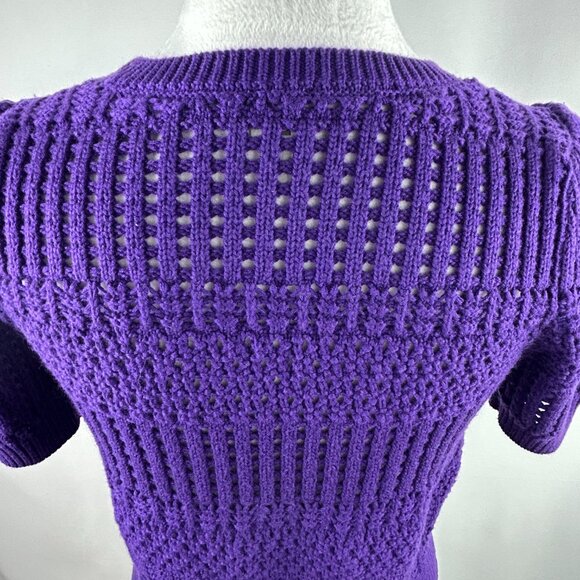Tristan boho romantic purple crochet knit top – Women's Small - Picture 5 of 7
